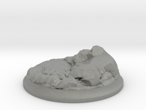 Lava Stones - 40 mm Base for Tabletop Games in Gray PA12