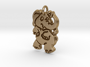 Zoo Finds: Elephant Pendant  in Polished Gold Steel