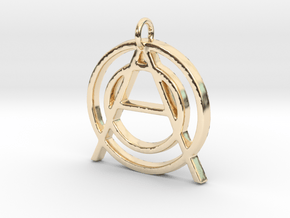 Monogram Initials OOA Pendant  in 14k Gold Plated Brass