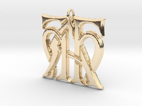 Monogram Initials HHA Cipher in 14k Gold Plated Brass