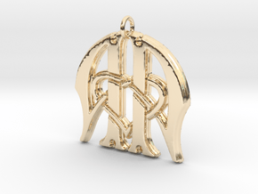 Monogram Initials AA.3 Cipher in 14k Gold Plated Brass