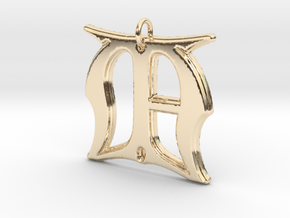 Monogram Initials MA Cipher in 14k Gold Plated Brass