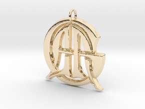 Monogram Initials AAG Cipher in 14k Gold Plated Brass