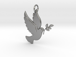 The Bird of Peace Keychain in Natural Silver
