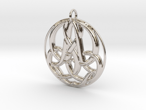 Monogram Initials JJA Pendant in Platinum