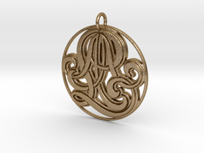 Monogram Initials AAL Pendant in Polished Gold Steel