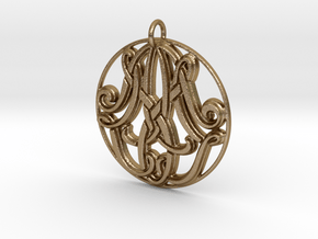 Monogram Initials AAM Pendant in Polished Gold Steel
