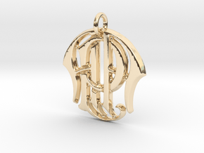 Monogram Initials AAP Pendant in 14k Gold Plated Brass