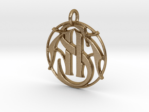 Cipher Initials AAS Pendant in Polished Gold Steel