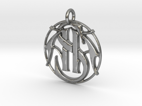 Cipher Initials AAS Pendant in Natural Silver
