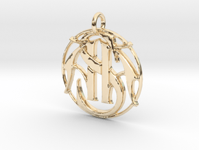 Cipher Initials AAS Pendant in 14K Yellow Gold