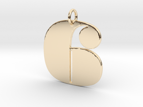 Numerical Digit six Pendant in 14K Yellow Gold