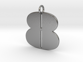 Numerical Digit Eight Pendant in Natural Silver