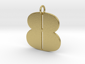 Numerical Digit Eight Pendant in Natural Brass