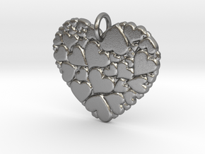 Heart of Hearts Pendant in Natural Silver