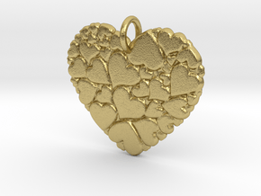 Heart of Hearts Pendant in Natural Brass