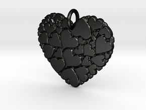 Heart of Hearts Pendant in Matte Black Steel