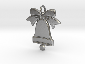 Christmas Bell Charm in Natural Silver