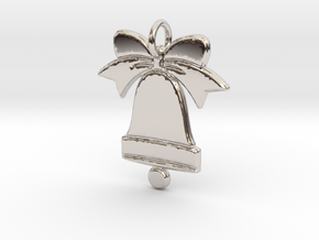 Christmas Bell Charm in Platinum