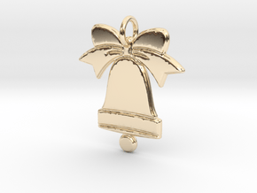 Christmas Bell Charm in 14k Gold Plated Brass