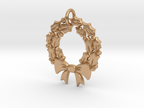 Christmas Wreath Charm in Natural Bronze