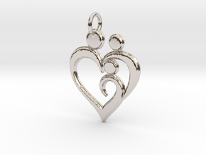 Family of 3 Heart Shaped Pendant in Platinum