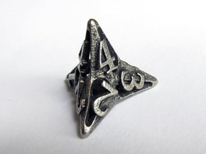 Pinwheel d4 in Polished Bronzed Silver Steel