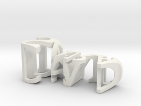 3dWordFlip: David/Sara in White Natural Versatile Plastic