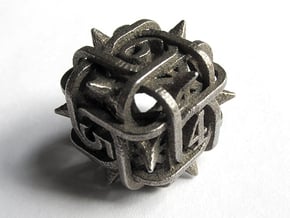 Thorn d6 in Polished Bronzed Silver Steel