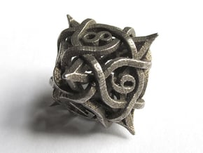 Thorn d8 in Polished Bronzed Silver Steel