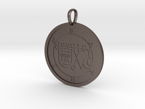 Bathin Medallion in Polished Bronzed-Silver Steel