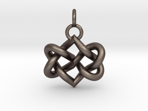 Celtic heart in Polished Bronzed-Silver Steel