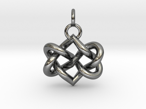 Celtic heart in Polished Silver