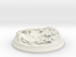 Lava Chains - 40 mm Base for Tabletop Games in White Natural Versatile Plastic