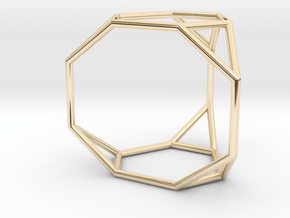Truncated triangular prism in 14k Gold Plated Brass
