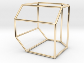 Associahedron K_5 in 14k Gold Plated Brass
