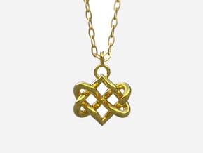 Celtic heart in Polished Brass