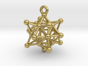Stellated Vector Equilibrium Cuboctahedron Sacred  in Natural Brass