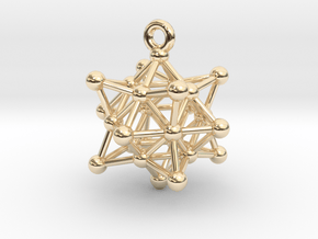 Stellated Vector Equilibrium Cuboctahedron Sacred  in 14k Gold Plated Brass