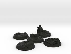 Set of five 40 mm Bases for my "Lava World" series in Black Premium Versatile Plastic