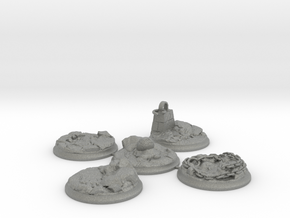 Set of five 40 mm Bases for my "Lava World" series in Gray PA12