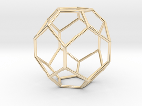Fullerene with 17 faces, no. 1 in 14k Gold Plated Brass
