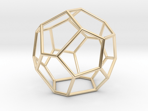Fullerene with 17 faces, no. 3 in 14k Gold Plated Brass