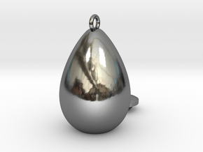 egg drop  in Fine Detail Polished Silver
