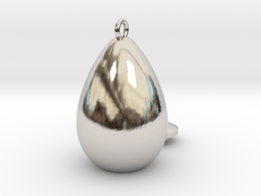 egg drop  in Rhodium Plated Brass