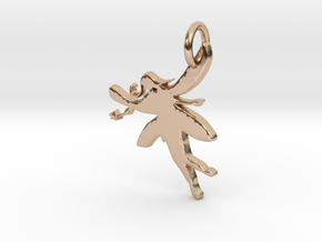 Fairy With Wand Pendant in 14k Rose Gold Plated Brass
