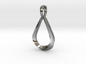 Optical Illusion Teardrop in Fine Detail Polished Silver