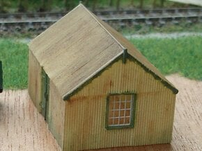 Corrugated Iron Shed 2mm/ft 1/152 (N scale) in Tan Fine Detail Plastic