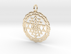 Super Accurate Sri Yantra Lotus 38mm and 48mm in 14k Gold Plated Brass: Medium