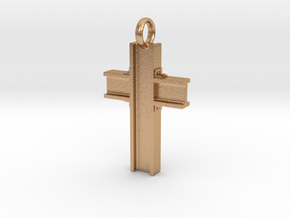 Steel Girder Cross Pendant - Christian Jewelry in Natural Bronze